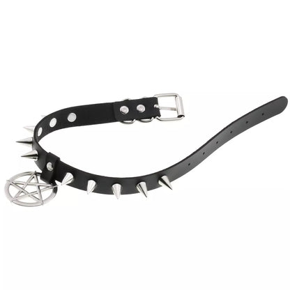 Spike Punk Choker Collar For Girl Goth Pentagram Necklace Emo Neck Strap Cosplay Chocker Gothic Accessories