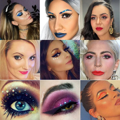 Delineador de ojos con diamantes de imitación, pegatinas para el cuerpo, cristal 3D brillante, maquillaje de cejas, cara, ojos, tatuaje temporal, fiesta, Festival, 1 ud.