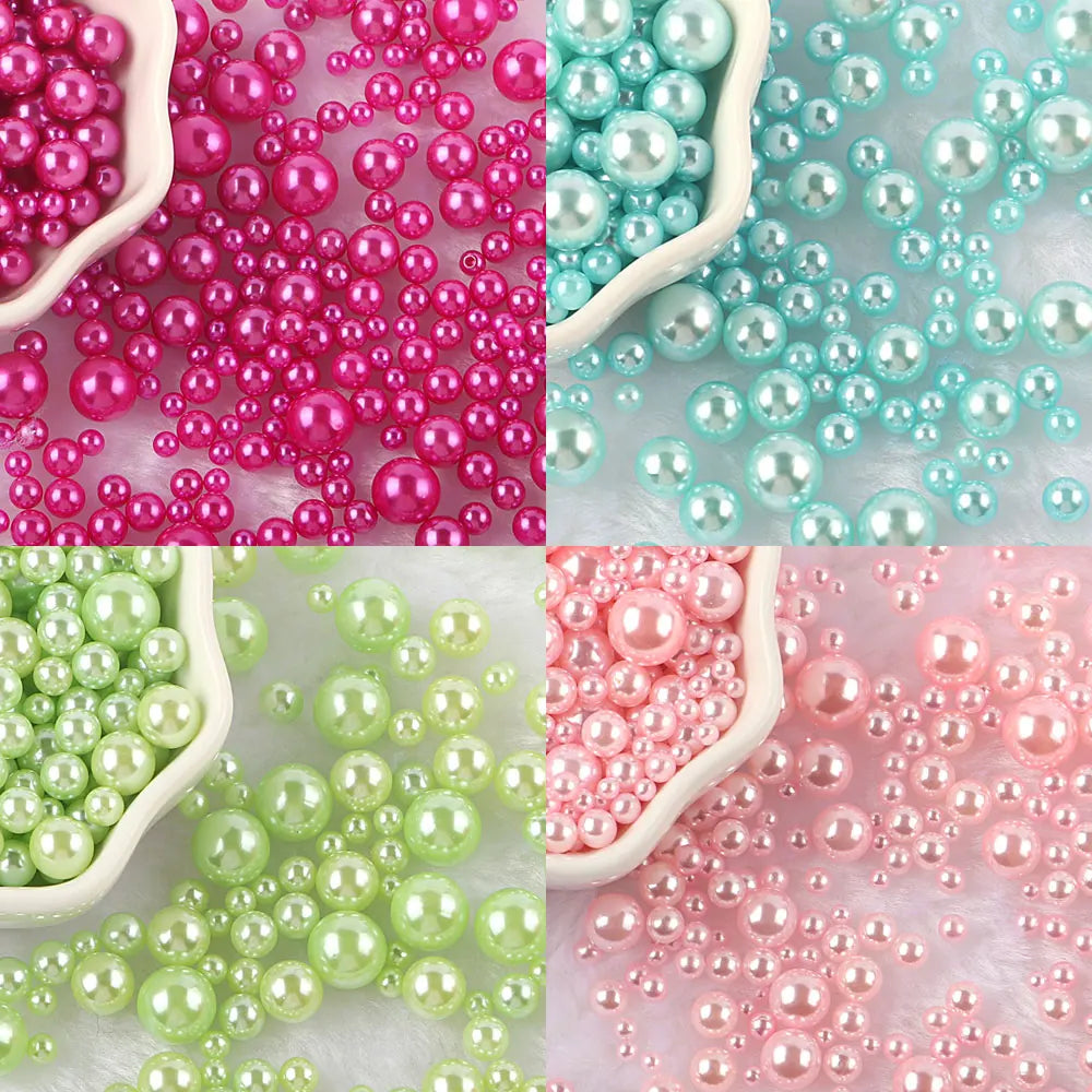 3-10mm 10g No Hole ABS Imitation Pearl Bead Round Plastic Acrylic Spacer Bead for DIY Jewelry Making Findings F0912