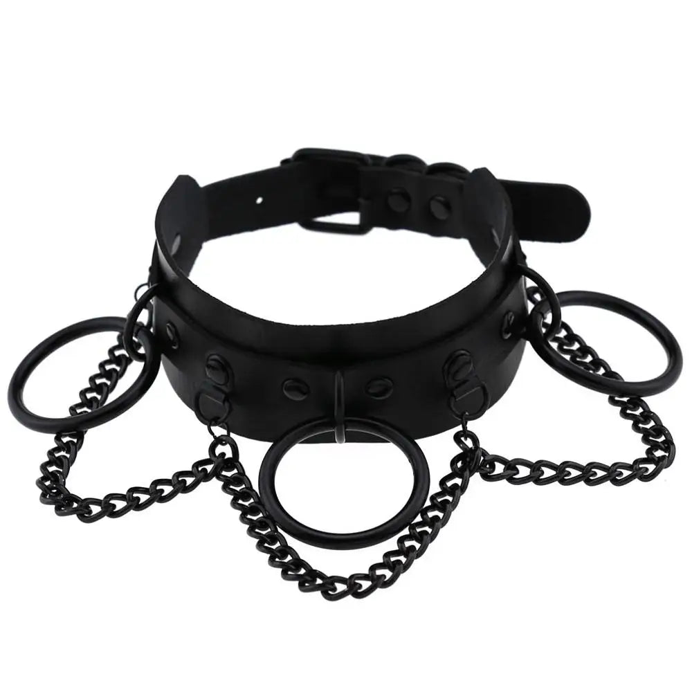 Black Gothic Punk Choker Goth Chain Collar Dark Fashion Leather Chocker Harajuku Rock Necklace Witch Grunge Festival Accessories