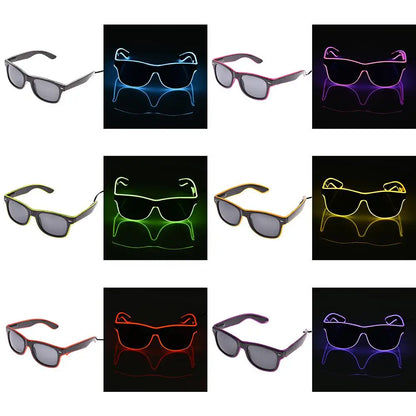 2024 Multicolor LED Glasses Light Up Shades Flashing Luminous Rave Night Christmas Activities Wedding Birthday Party Decoration