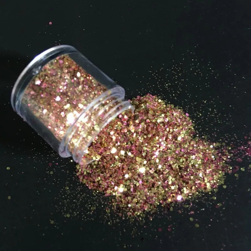 1 Box Mix 10ML Chunky Glitter Sequins Face Body Nails Hair Gems Beauty Makeup Glitter Powder Sequins for Festival & Party  MA03