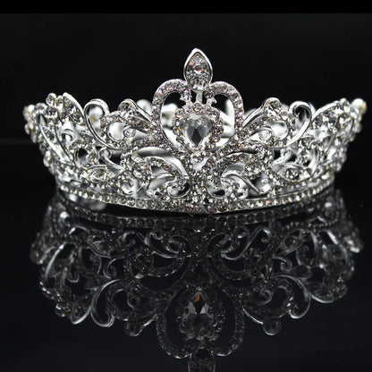 KMVEXO diadèmes de mariage ronds en cristal strass, accessoires de cheveux de mariée, couronne pour enfants, décoration de gâteau, cadeau de fête de Festival, de bal