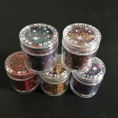 1 Box Mix 10ML Chunky Glitter Sequins Face Body Nails Hair Gems Beauty Makeup Glitter Powder Sequins for Festival & Party  MA03