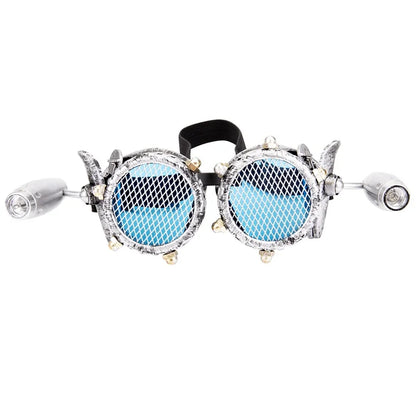 LELINTA Red Blue Lenses Steampunk Goggles With Fashion Desgin Rave Festival Party EDM Glasses Cosplay  Vintage Glass Eyewear