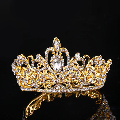 KMVEXO diadèmes de mariage ronds en cristal strass, accessoires de cheveux de mariée, couronne pour enfants, décoration de gâteau, cadeau de fête de Festival, de bal