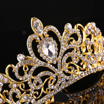 KMVEXO diadèmes de mariage ronds en cristal strass, accessoires de cheveux de mariée, couronne pour enfants, décoration de gâteau, cadeau de fête de Festival, de bal