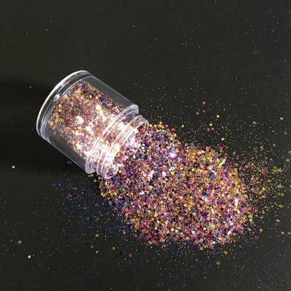 1 Box Mix 10ML Chunky Glitter Sequins Face Body Nails Hair Gems Beauty Makeup Glitter Powder Sequins for Festival & Party  MA03