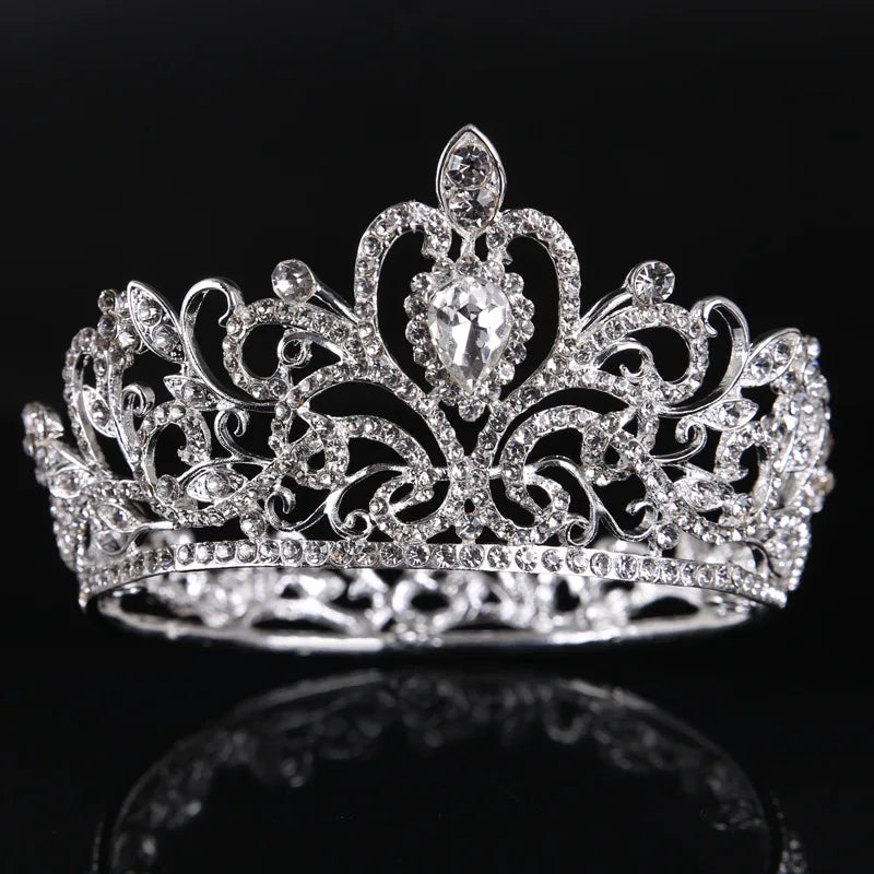 KMVEXO diadèmes de mariage ronds en cristal strass, accessoires de cheveux de mariée, couronne pour enfants, décoration de gâteau, cadeau de fête de Festival, de bal