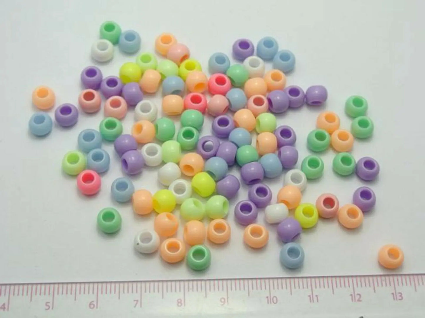 500 Pastel Color Acrylic Round Pony Beads 6X4mm for Kids Craft Kandi Bracelet