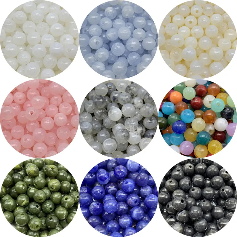 6/8/10MM Acrylic Beads Round Shape Cloud beads Loose Spacer Beads For Jewelry Making DIY Charms Bracelet Necklace Accessories