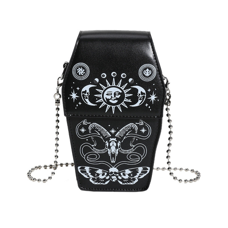 Coffin Board Gothic Style Bag For Women New Niche Spoof Dark Skull All-match