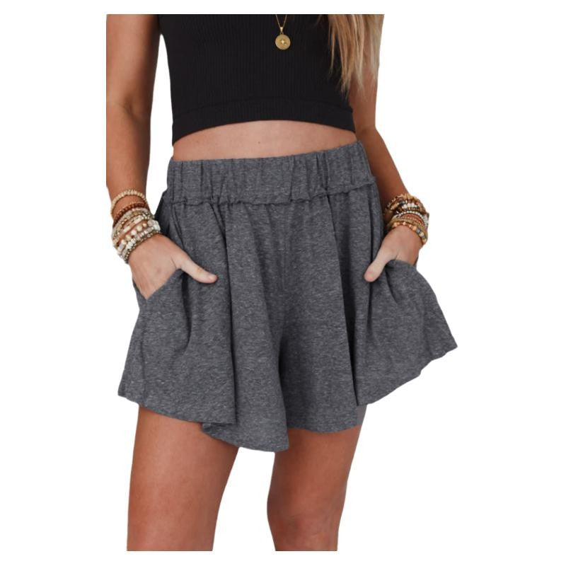 Casual Loose Draping Effect Shorts Women Summer All Match High Waist Straight Shorts Women