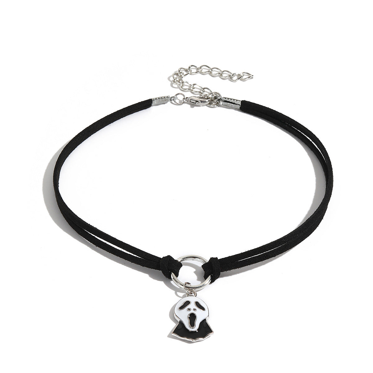 Collier Punk gothique foncé en cuir noir, personnalité