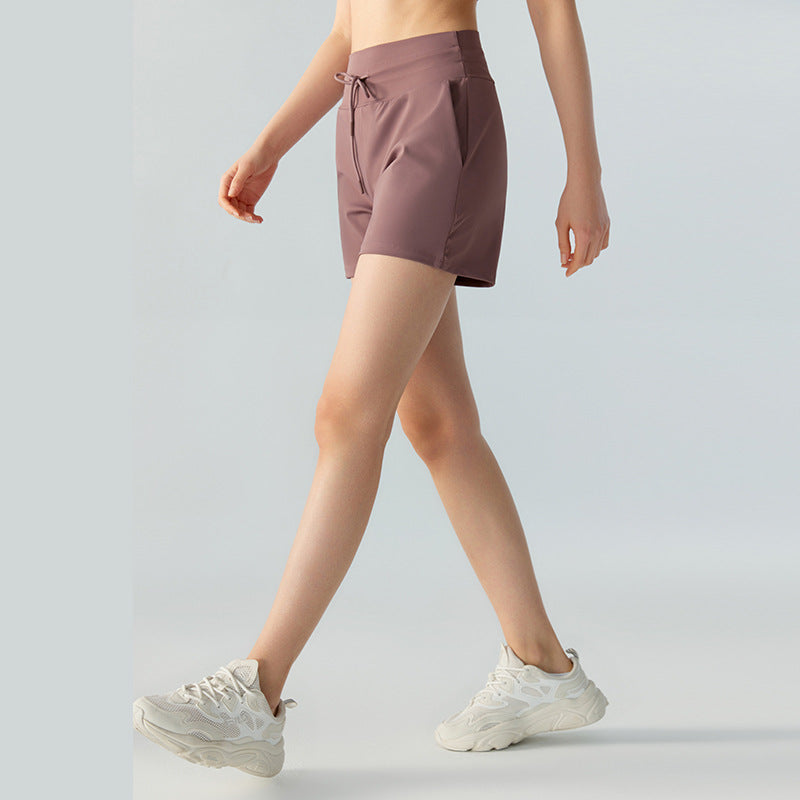 Short de Yoga à bande élastique, coupe cintrée, avec cordon de serrage, taille basse, exercice, pantalons décontractés, vêtements d'extérieur