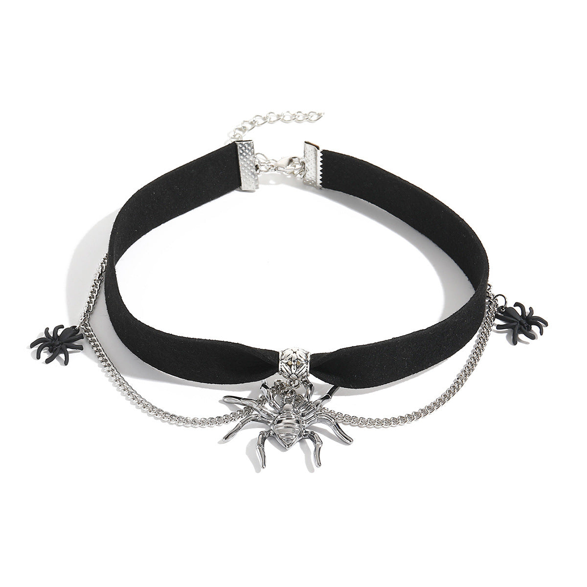 Collier Punk gothique foncé en cuir noir, personnalité