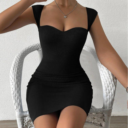 Primavera Verano Mujer Ropa Sexy Nightclub Vestido Sin Mangas De Punto Cadera Spaghetti Straps Vestido