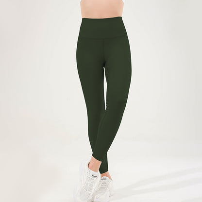 Pantalones de Yoga coloridos para otoño e invierno, mallas deportivas para Yoga para mujer, agradables a la piel, sensación desnuda brillante, cintura alta, melocotón, levantamiento de cadera