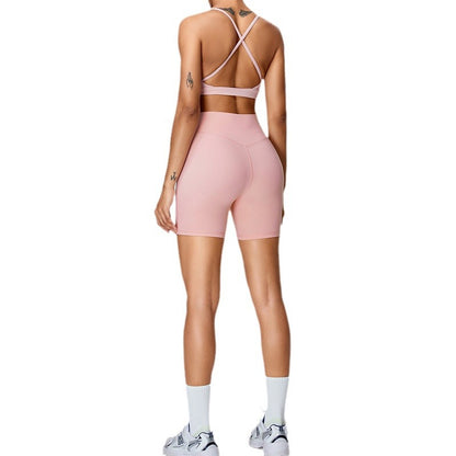 Costume de short de Yoga pour femmes, vêtement à la mode pour contracter le ventre et soulever les hanches