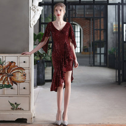 Robe de soirée Cocktail pour femmes, robe courte à paillettes colorées, petite robe féerique