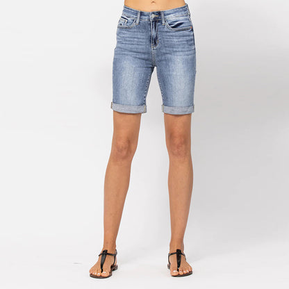 Verano Casual Slim Fit Curling Mujer Jeans Shorts