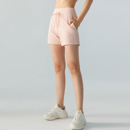 Short de Yoga à bande élastique, coupe cintrée, avec cordon de serrage, taille basse, exercice, pantalons décontractés, vêtements d'extérieur