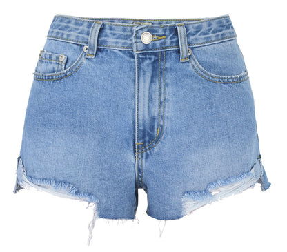 High Waist Slimming Super Soft Ripped Split Denim Shorts Short Front Long Back Spring Summer Beach Vacation Women Clothing