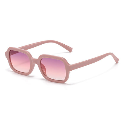 Petite boîte carrée lunettes de soleil plage mode gelée couleur