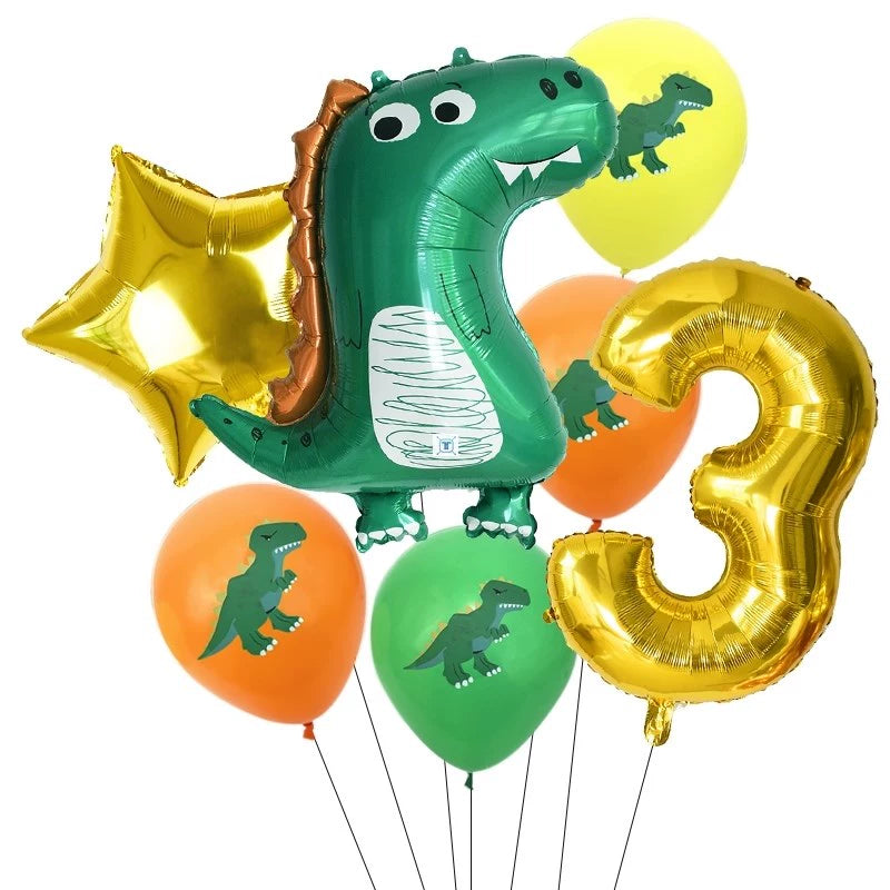 Ballons de fête dinosaures, 7 pièces, fête d'anniversaire pour enfants