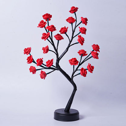 Table Lamp Flower Tree Rose Lamps Fairy Desk Night Lights USB Operated Gifts For Wedding Valentine Christmas Decoration