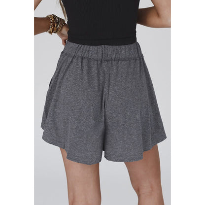 Short ample décontracté à effet drapé pour femme, vêtement d'été assorti, taille haute, droit