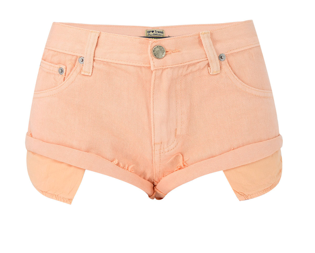 Short en Denim taille basse pour femmes, vêtements décadents, amples, Non élastiques, bouclage, poche d'exposition, pantalon de plage, rose Macaron