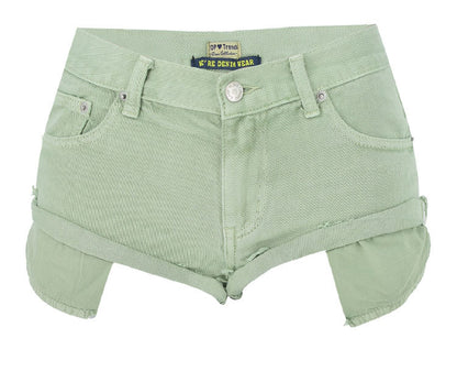 Short en Denim taille basse pour femmes, vêtements décadents, amples, Non élastiques, bouclage, poche d'exposition, pantalon de plage, rose Macaron