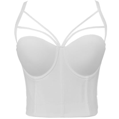 Gilet à bretelles triangulaires antidérapantes pour femmes, Corset façonnant, Sexy avec anneau en acier, dos nu, vêtements intérieurs, portable au quotidien