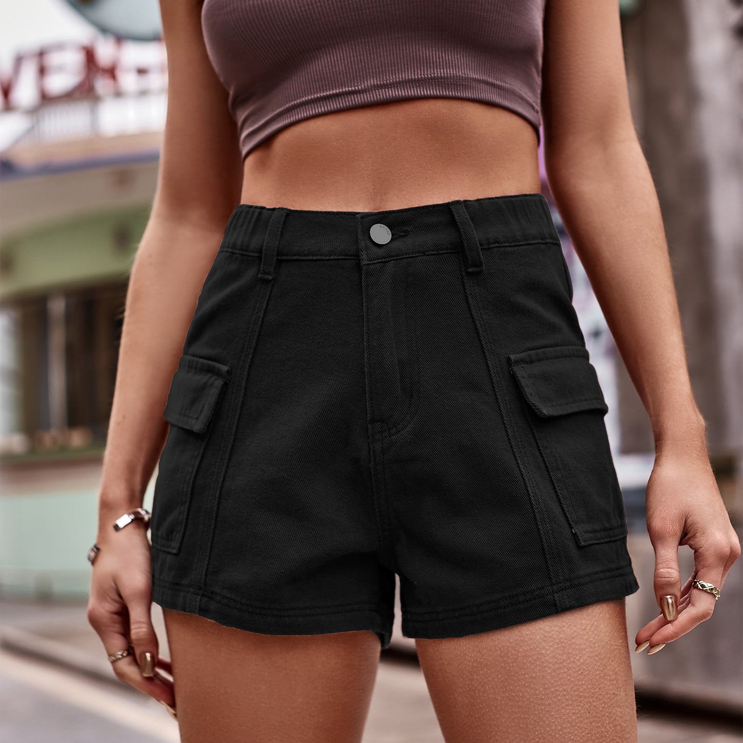 Vêtements pour femmes pantalons cargo en denim sexy pantalons shorts