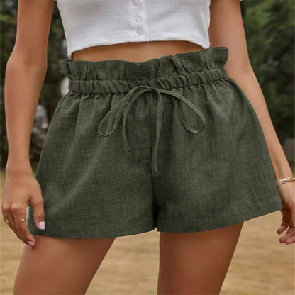 Casual Comfortable Shorts for Women Summer High Waist Lace-up Loose Wide Leg Pants Women