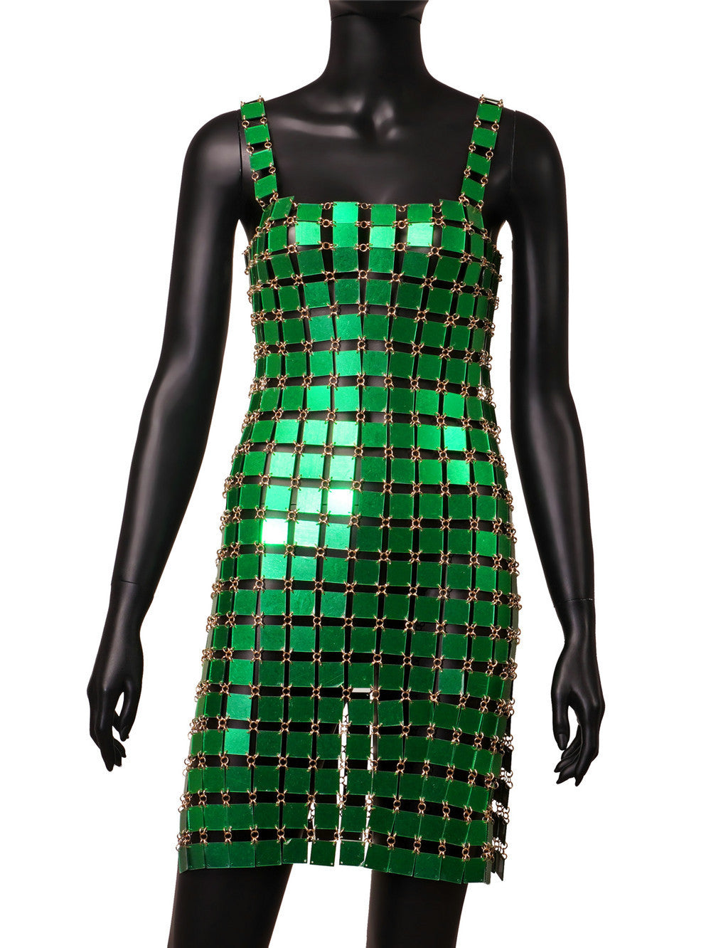 Nightclub Casual Patchwork Acrylic Paillette Dress