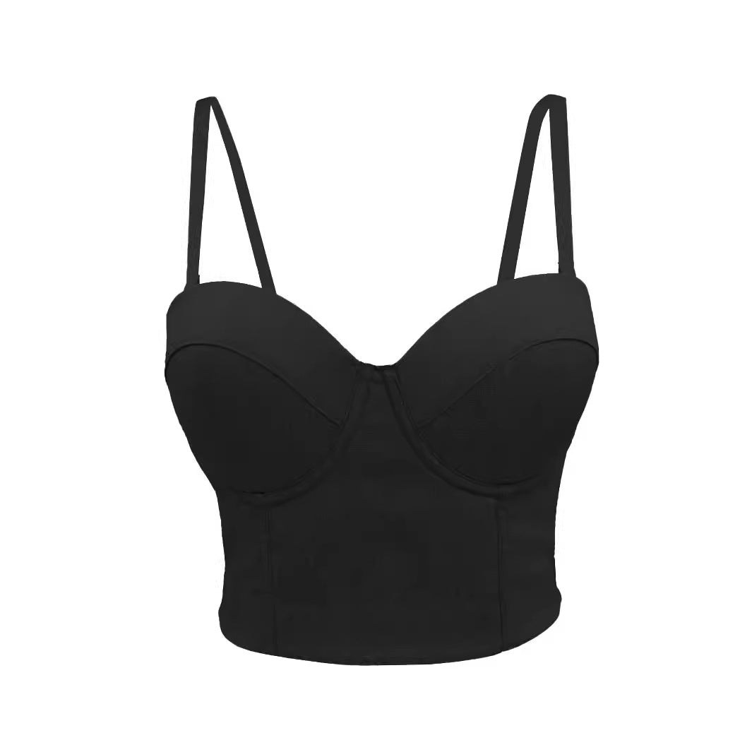 Corsé deshuesado camisola vaquera elástica para mujer, Top corto de verano, ajustado, Sexy, sin espalda, ropa interior, Top de tubo Base