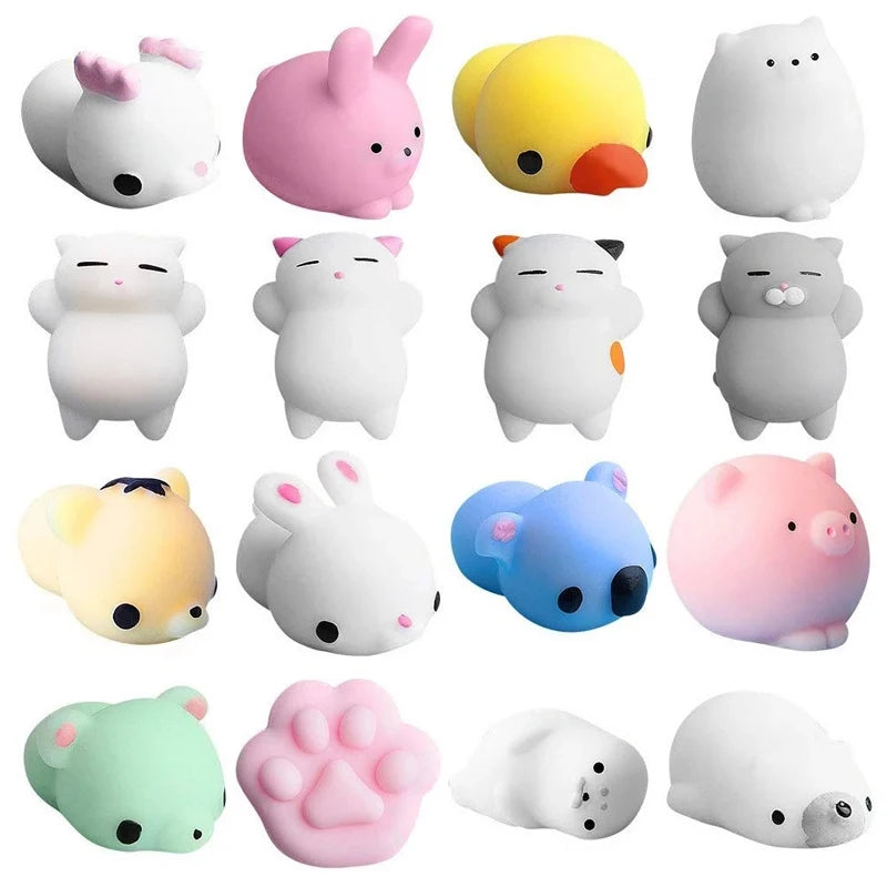 6Pcs Mochi Squishy Animal Squeeze Stress Reliever Toys Birthday Party Favors Gift For Kids Classroom Prizes