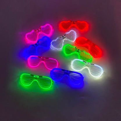 Nuevas gafas con luz LED brillantes, inalámbricas, geniales, para fiesta Rave, gafas de sol luminosas de neón con mosaico, gafas para discoteca y club