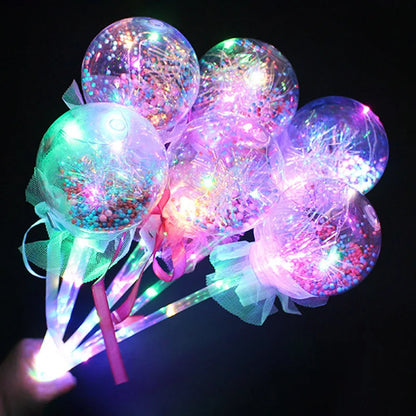 1PC Glow Stick LED Magic Fairy Stick Wands Rave Toy Light-up Magic Ball Wand Glow Stick For Birthdays Novelty Kids Toy