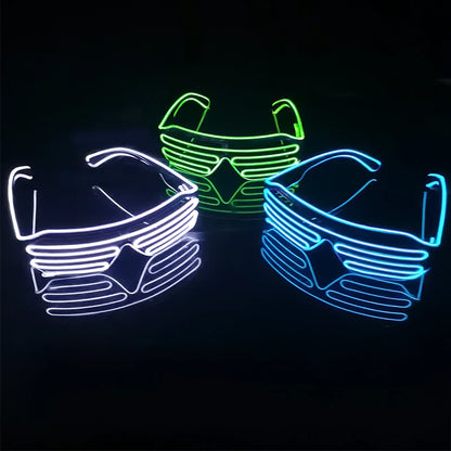 LED Neon Rave Glasses Flashing LED Sunglasses 16Color Light Up Glasses Carnival Party Glow In The Dark Glasses Festival Supplies