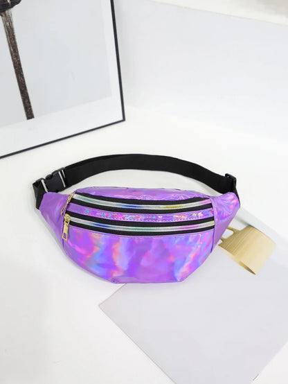 Laser Fanny Pack Belt Bag for Women Cross Body Womens Crossbody Bags Waist Bag Fashion Waist Pack Bum Bag Hiking Running Travel