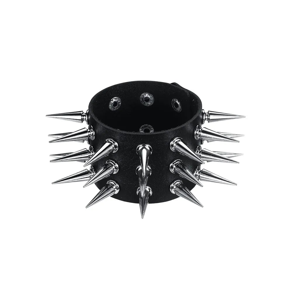 Punk Spiked Bracelet Cuffs Emo Accessories Studded Armband Women Punk Rock Metal Spike Bangle Goth Jewelry