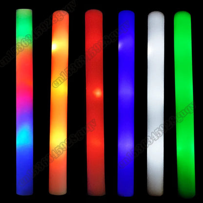 30/60pcs LED Glow Foam Stick Flashing Glow Batons Customized Personalized Glow Cheer Tube Glow In The Dark Wedding Xmas Party