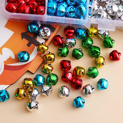 225pcs 10mm Jingle Bells Pendants Hanging Christmas Tree Ornaments Christmas Decorations Party DIY Crafts Bell Beads for Jewelry