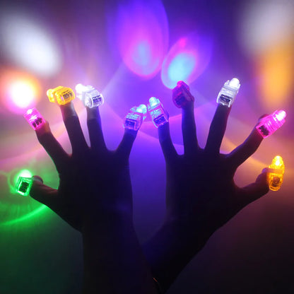 30/50/100/120 Uds luces LED para dedos recuerdos de fiesta anillos brillantes para dedo lámpara láser Rave para niños cumpleaños boda fiesta decoración de Navidad