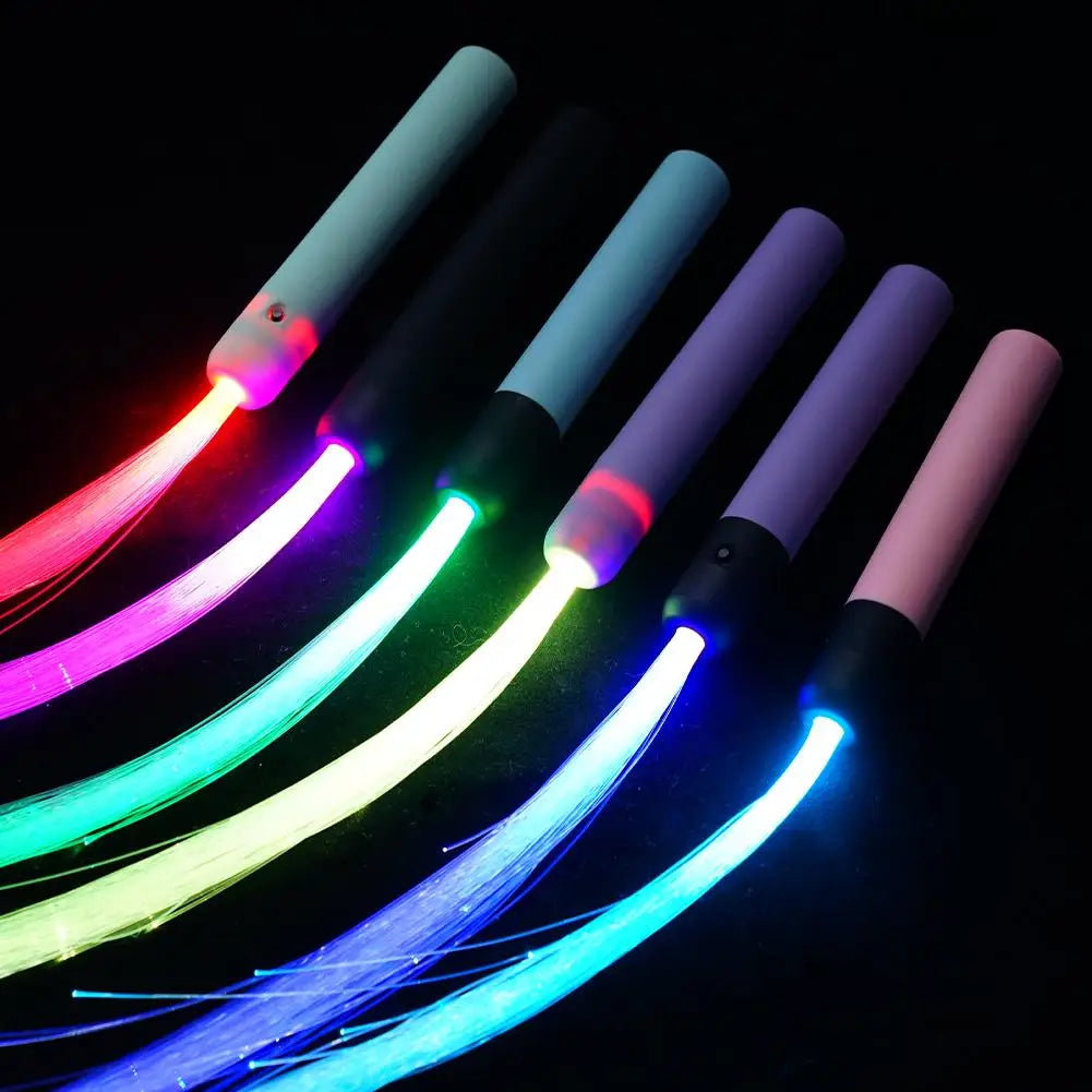 LED Fiber Optic Whip 360° Swivel Super Bright Light Up Rave Toy Pixel Flow Lace Dance Festival Night Atmosphere Props For Party