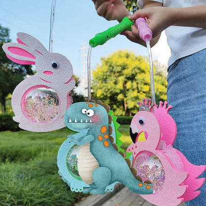 Chinese LED Lantern Three Flash Modes Decorative Mid-Autumn Festival Supplies Cartoon Animal Flash Luminous Lantern For Children