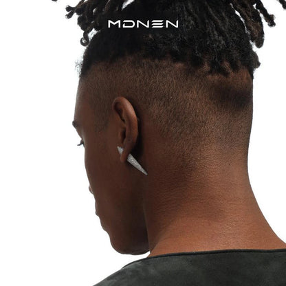 Pendientes de estilo Hip Hop con personalidad para hombre y mujer, aretes con cono lleno de ladrillo y longitud fija, joyería, regalos de fiesta, novedad de 2023